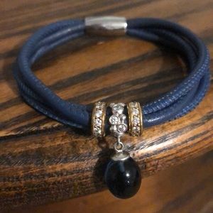Endless triple strand leather bracelet
